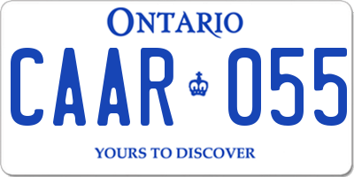 ON license plate CAAR055