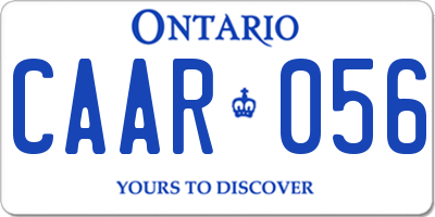 ON license plate CAAR056