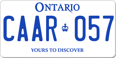 ON license plate CAAR057