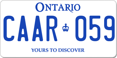 ON license plate CAAR059