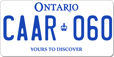 ON license plate CAAR060