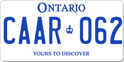 ON license plate CAAR062