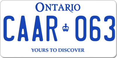 ON license plate CAAR063