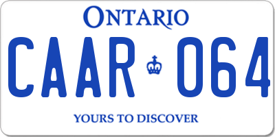 ON license plate CAAR064