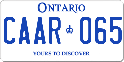 ON license plate CAAR065