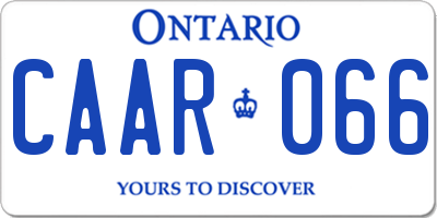 ON license plate CAAR066