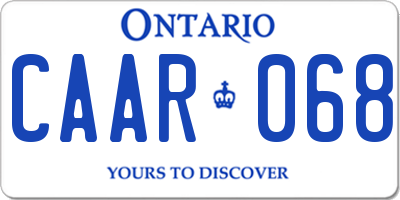 ON license plate CAAR068