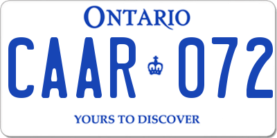 ON license plate CAAR072