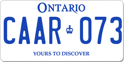 ON license plate CAAR073