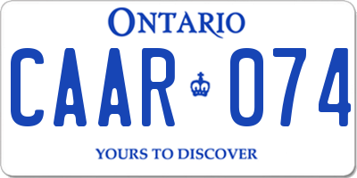 ON license plate CAAR074