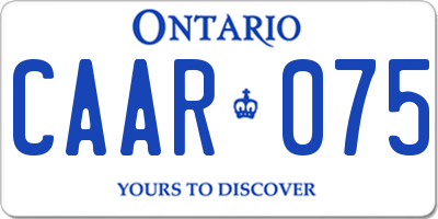 ON license plate CAAR075