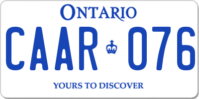 ON license plate CAAR076