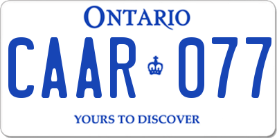 ON license plate CAAR077