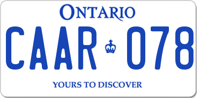 ON license plate CAAR078