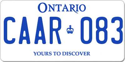 ON license plate CAAR083