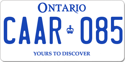 ON license plate CAAR085