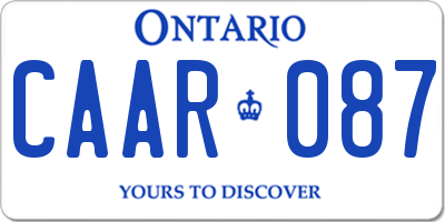 ON license plate CAAR087