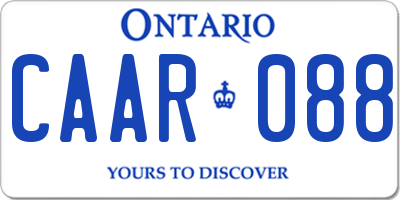 ON license plate CAAR088