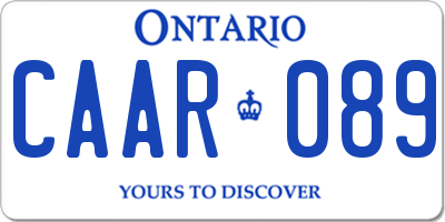 ON license plate CAAR089