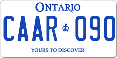 ON license plate CAAR090