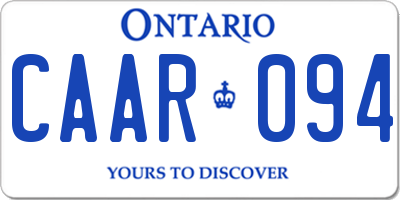 ON license plate CAAR094