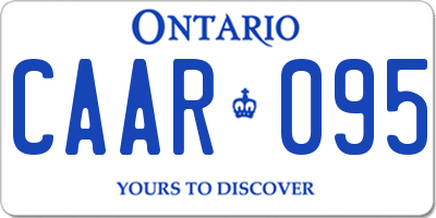 ON license plate CAAR095