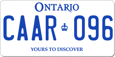 ON license plate CAAR096