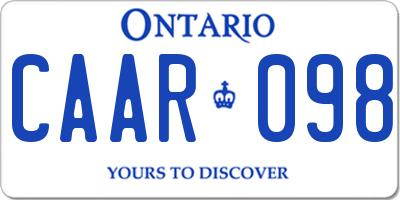 ON license plate CAAR098