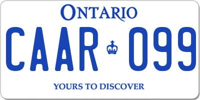 ON license plate CAAR099