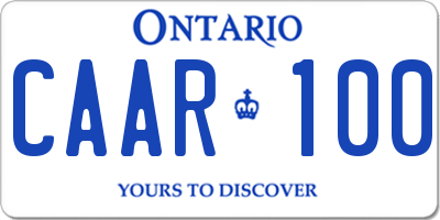 ON license plate CAAR100