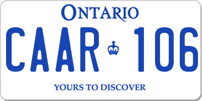 ON license plate CAAR106