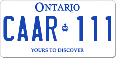 ON license plate CAAR111