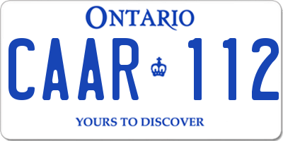 ON license plate CAAR112