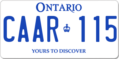 ON license plate CAAR115