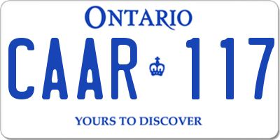 ON license plate CAAR117