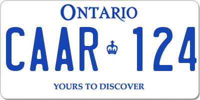 ON license plate CAAR124