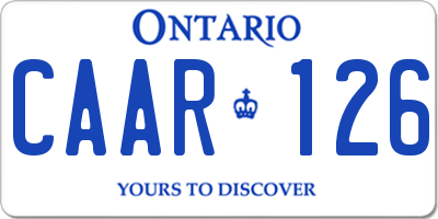 ON license plate CAAR126