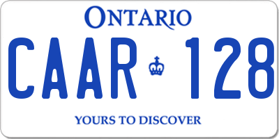 ON license plate CAAR128