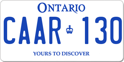 ON license plate CAAR130