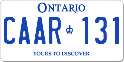 ON license plate CAAR131