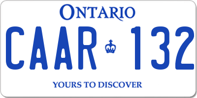 ON license plate CAAR132