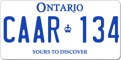 ON license plate CAAR134