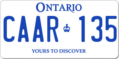 ON license plate CAAR135