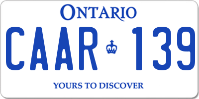 ON license plate CAAR139