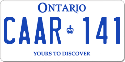 ON license plate CAAR141