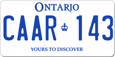 ON license plate CAAR143