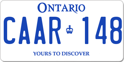 ON license plate CAAR148