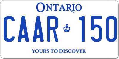 ON license plate CAAR150