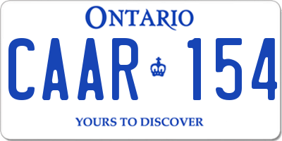 ON license plate CAAR154