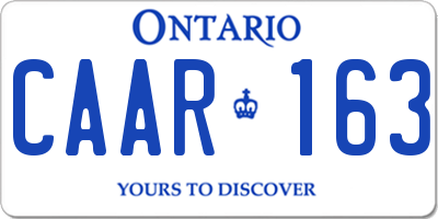 ON license plate CAAR163